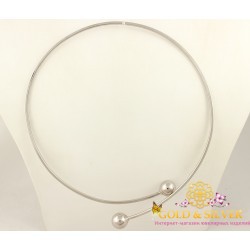 Серебряное колье шары 860189с